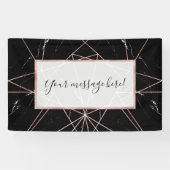 Banderoles Triangles en marbre doré Rose géométrique moderne (Horizontal)