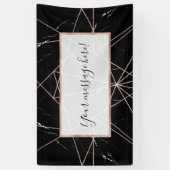 Banderoles Triangles en marbre doré Rose géométrique moderne (Vertical)