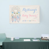 Banderoles Tribal Boho Dream Catcher Baby Blue & Pink (Salon professionnel)