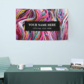 Banderoles Tricot de fils texture rose photo II (Salon professionnel)