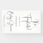 Banderoles Triplets Baby shower de script moderne (Horizontal)