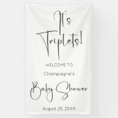 Banderoles Triplets Baby shower de script moderne (Vertical)