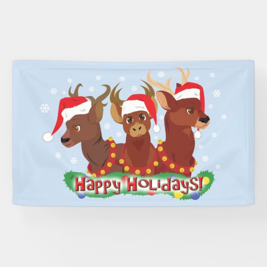 Banderoles Trois cerfs de Noël (Horizontal)