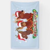 Banderoles Trois cerfs de Noël (Vertical)