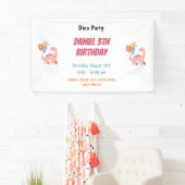 Banderoles Trois enfants Rex Dinosaur 3e fête d'anniversaire (En situation)