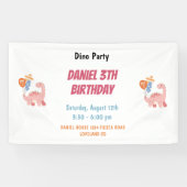 Banderoles Trois enfants Rex Dinosaur 3e fête d'anniversaire (Horizontal)