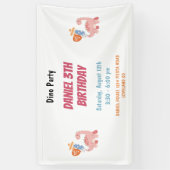 Banderoles Trois enfants Rex Dinosaur 3e fête d'anniversaire (Vertical)