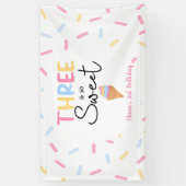 Banderoles Trois est tellement sucré crème glacée 3e fête d'a (Vertical)