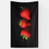 Banderoles Trois Fraises Sur Le Bnrcna Noir (Vertical)
