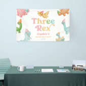 Banderoles Trois Rex Dinosaur 3ème fête d'anniversaire (Salon professionnel)