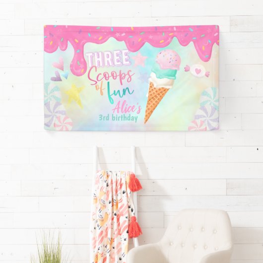 Banderoles Trois Scoops de Fun (En situation)