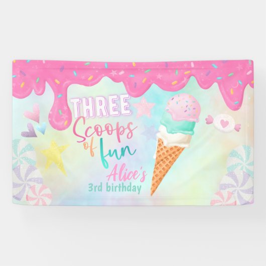 Banderoles Trois Scoops de Fun (Horizontal)