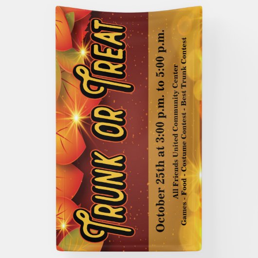 Banderoles Tronc ou traiter automne Automne Moisson Feuilles (Vertical)