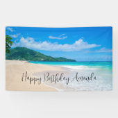 Banderoles Tropical Beach Pittoresque Photo Anniversaire (Horizontal)