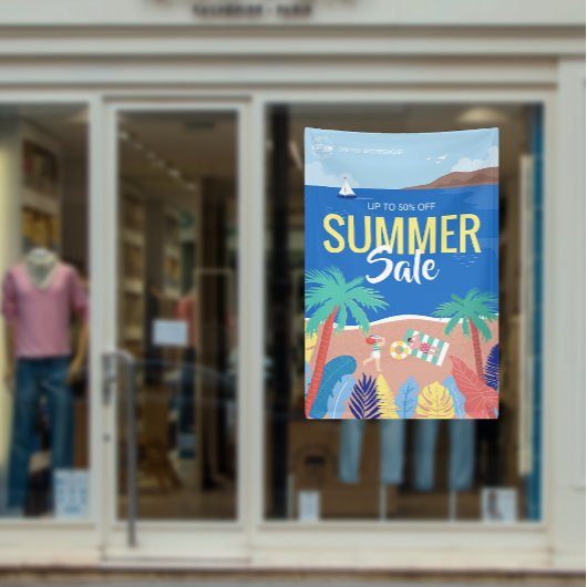 Banderoles Tropical Beach Vente d'été Annonces d'affaires