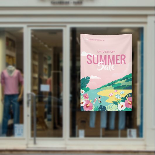 Banderoles Tropical Beach Vente d'été Annonces d'affaires