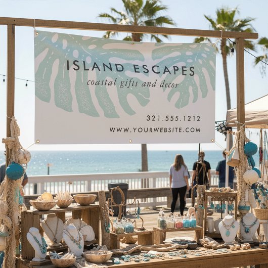 Banderoles Tropical Botanical Monstera Leaf Business