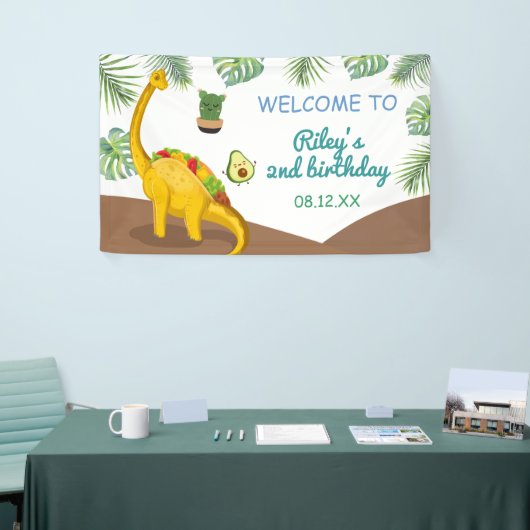 Banderoles Tropical Dinosaur Tacos Tacosaurus Party Anniversa (Salon professionnel)