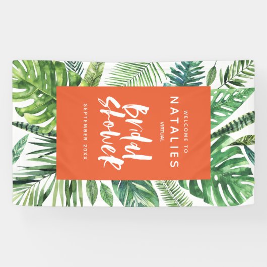 Banderoles Tropical feuille de palme script nuptiale virtuell (Horizontal)