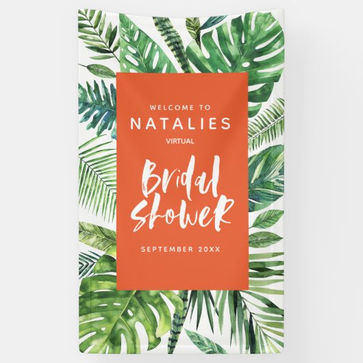 Banderoles Tropical feuille de palme script nuptiale virtuell (Vertical)