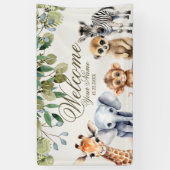 Banderoles Tropical Jungle Safari Animaux Green Feuilles Part (Vertical)
