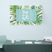 Banderoles Tropical palm leaf & script nuptiale (Salon professionnel)