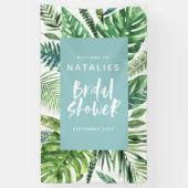 Banderoles Tropical palm leaf & script nuptiale (Vertical)