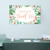 Banderoles Tropical Sweet 16 Aloha Luau Anniversaire (Salon professionnel)