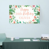 Banderoles Tropical Sweet 16 Aloha Luau Anniversaire (Salon professionnel)