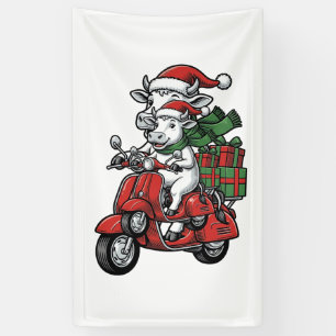 Banderoles Trottinette à cheval de Noël drôle Design vintage_