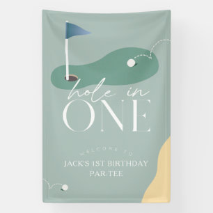 Banderoles Trou en un parcours de golf bleu 1er anniversaire