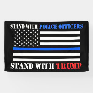 Banderoles Trump 2020 avec les policiers Trump Pence