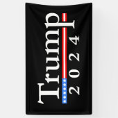Banderoles Trump 2024 Classique Noir et Rouge (Vertical)