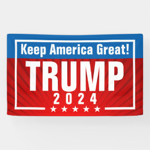 Banderoles Trump 2024 Keep America Great Stars Frame