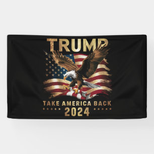 Banderoles Trump 2024 Reprendre l'Amérique Drapeau américain