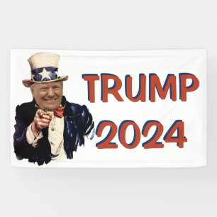 BANDEROLES TRUMP 2024 VOTE ROUGE VAGUE POLITIQUE