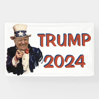 BANDEROLES TRUMP 2024 VOTE ROUGE VAGUE POLITIQUE