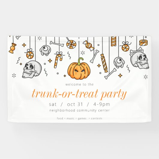 Banderoles Trunk or Treat Modern Chic Halloween Party (Horizontal)