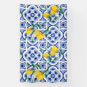 Banderoles Tuiles portugaises, citrons, fruits, art d'été     (Verticale)