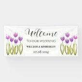 Banderoles Tulipes pourpres Printemps Floral Rustique Élégant (Horizontal)