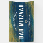 Banderoles Turquoise Bar Mitzvah Or Gras Typographie Moderne (Vertical)