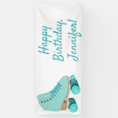 Banderoles Turquoise Blue Retro Quad Roller Patinage Personna (Vertical)