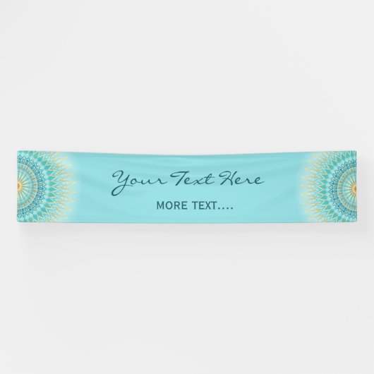 Banderoles Turquoise Gold Boho Mandala (Horizontal)