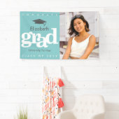 Banderoles Turquoise graduation photo gris casquette audacieu (En situation)