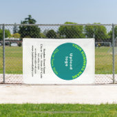 Banderoles Turquoise Green Round Business Marque sur Portrait (Insitu)