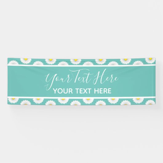 Banderoles Turquoise Joli Petit Marguerite (Horizontal)