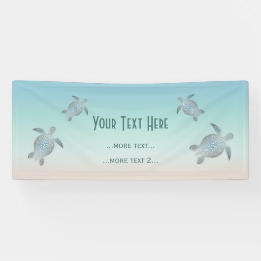 Banderoles Turtles Beach Style Maritime Côtier (Horizontal)