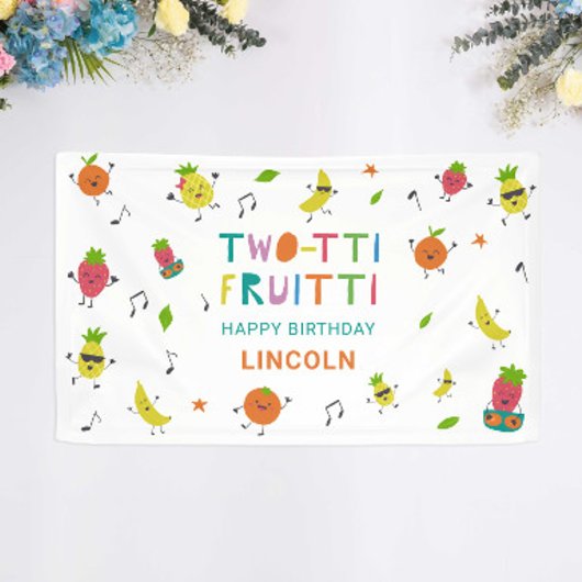 Banderoles Tutti Fruitti Birthday Custom Cute Fruits