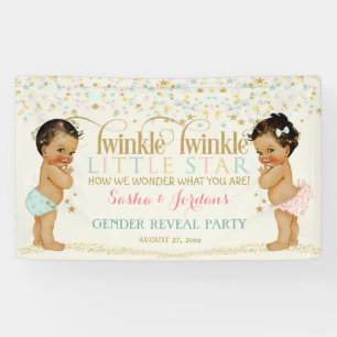 Banderoles Twinkle Little Star Baby Genre Révéler Ethnique