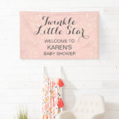 Banderoles Twinkle Little Star Blush Baby shower rose (En situation)